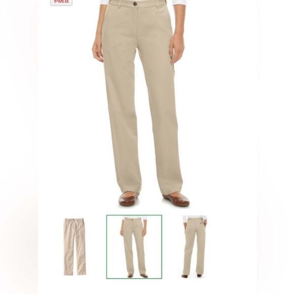L.L. Bean Women's Wrinkle-Free Bayside Pants, Hidden Comfort Waist size 16